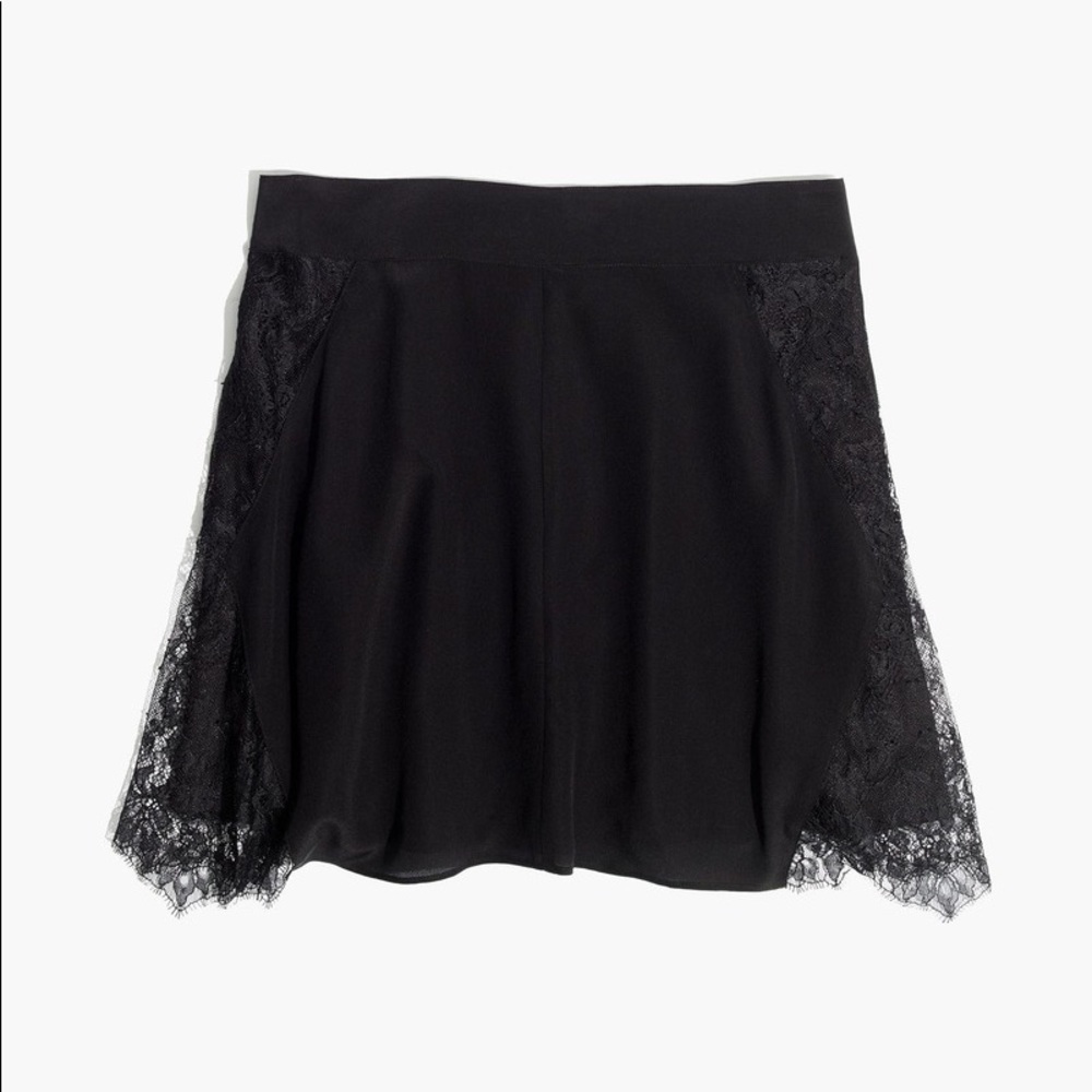 Madewell Silk Lace Inset Mini Skirt